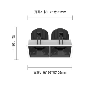 Đèn spotlight đôi dạng kẹp / lá 25W - 30W x 2