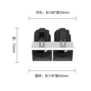 Đèn spotlight đôi dạng kẹp /  lá công suất  5W - 7W × 2